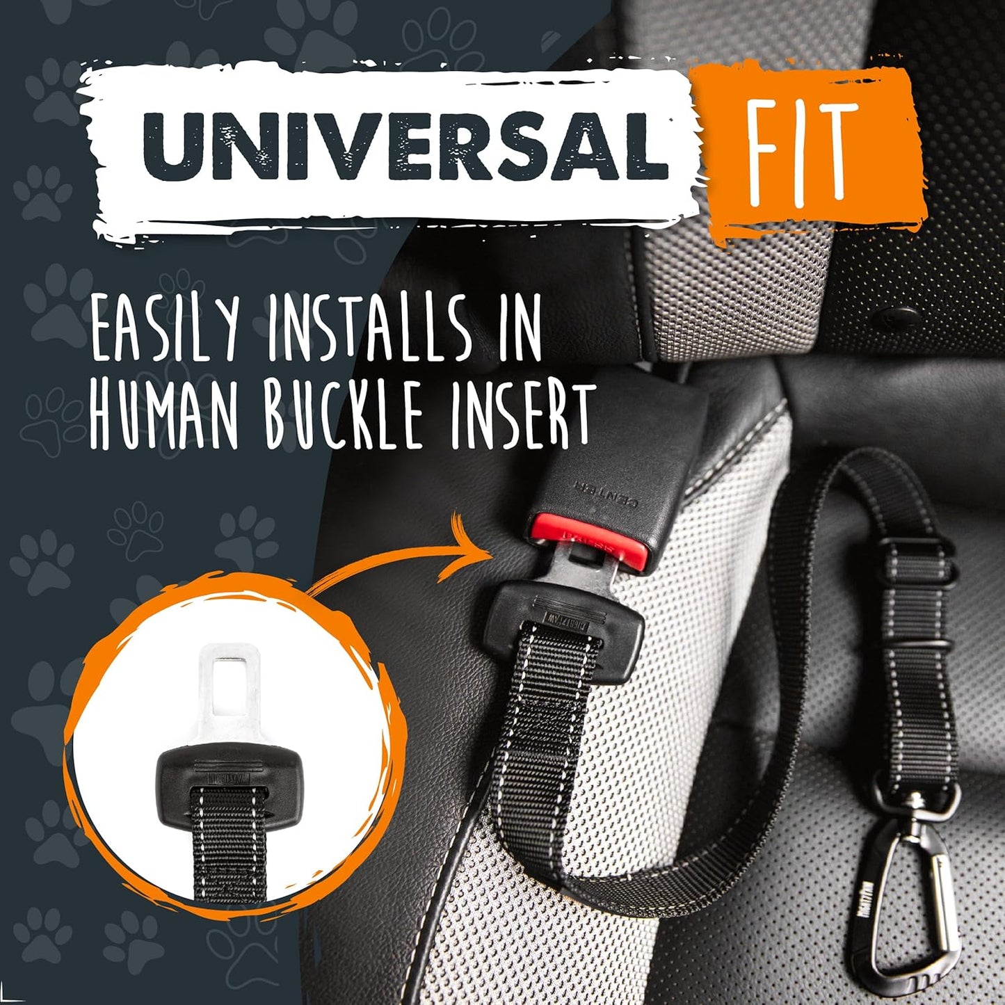 Dog Safety Seat Belt | Premium Pet Restraint Made with Durable Seatbelt Material and All-Metal Hardware, Adjustable Length, Exceeds Safety Standards for Secure Travel