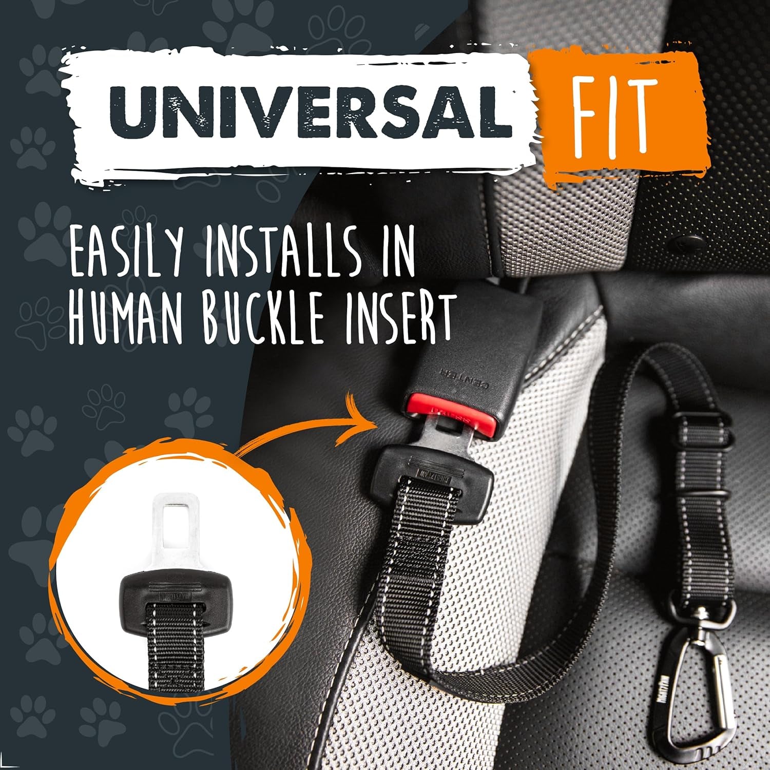 Dog Safety Seat Belt | Premium Pet Restraint Made with Durable Seatbelt Material and All-Metal Hardware, Adjustable Length, Exceeds Safety Standards for Secure Travel