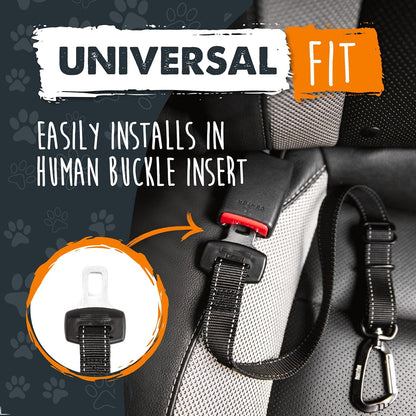Dog Safety Seat Belt | Premium Pet Restraint Made with Durable Seatbelt Material and All-Metal Hardware, Adjustable Length, Exceeds Safety Standards for Secure Travel