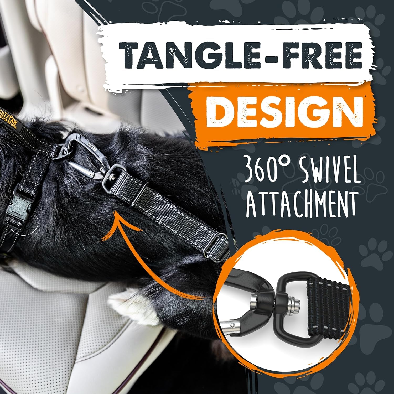 Dog Safety Seat Belt | Premium Pet Restraint Made with Durable Seatbelt Material and All-Metal Hardware, Adjustable Length, Exceeds Safety Standards for Secure Travel