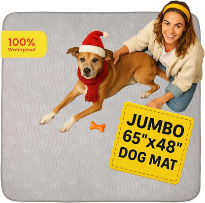 Reusable Waterproof Puppy Pad - Extra-Absorbent, Washable Potty Pad for Dog Training and Whelping - Protect Your Floors with Quick-Drying Design, 1 Pack - 65" x 48