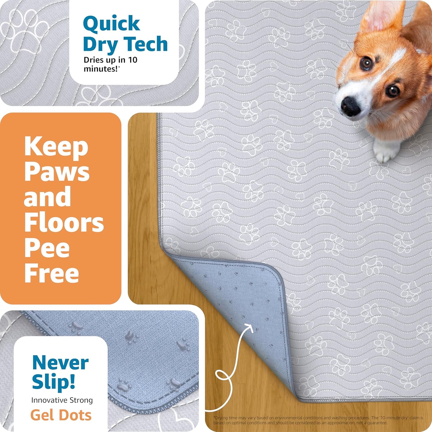 Reusable Waterproof Puppy Pad - Extra-Absorbent, Washable Potty Pad for Dog Training and Whelping - Protect Your Floors with Quick-Drying Design, 1 Pack - 65" x 48