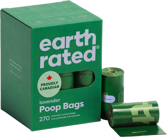 Poop Bags for Dogs by A Canadian Company, Extra Thick and Leak-Proof Waste Bag Refill Rolls, Lavender Scented, 270 Count