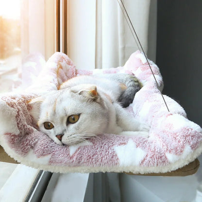 Hanging Cat Bed Pet Cat Hammock Aerial Cats Bed House Kitten Climbing Frame Sunny Window Seat Nest Bearing 20Kg Pet Winter