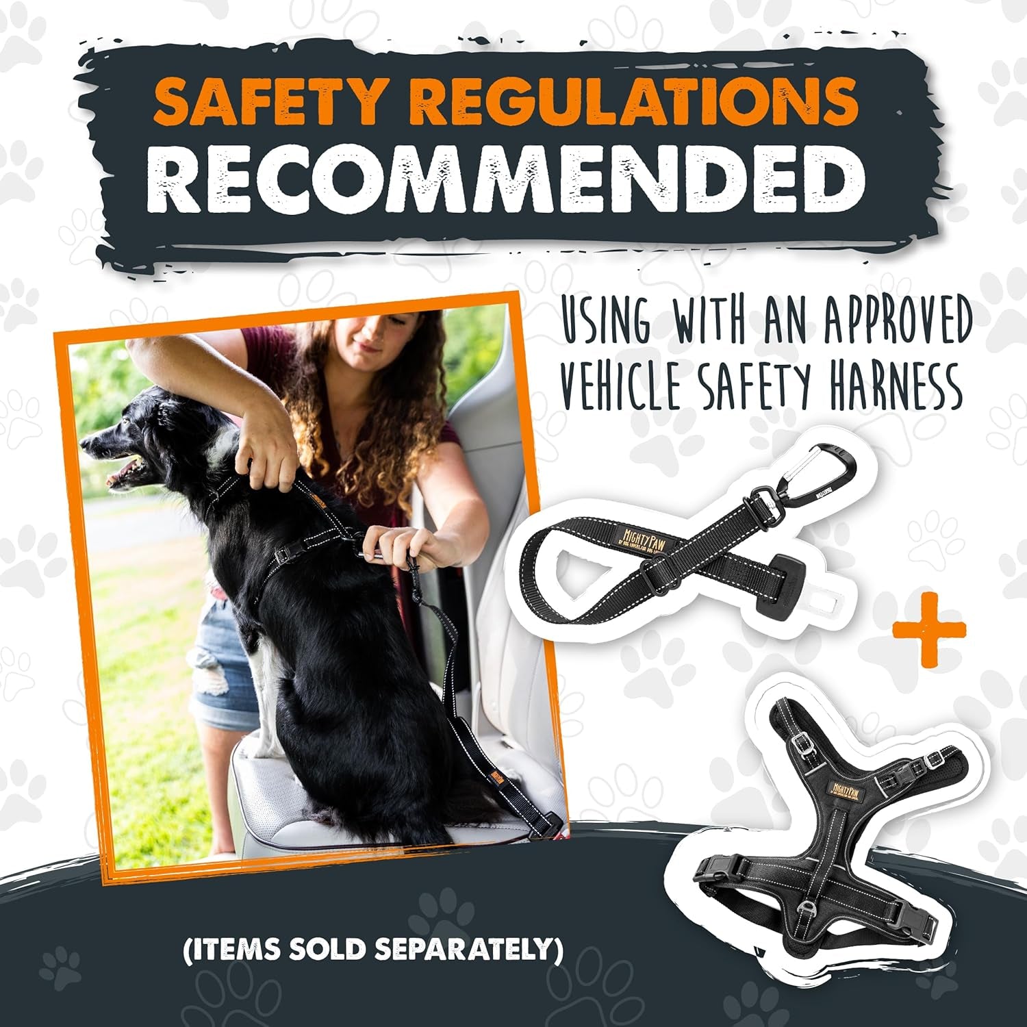 Dog Safety Seat Belt | Premium Pet Restraint Made with Durable Seatbelt Material and All-Metal Hardware, Adjustable Length, Exceeds Safety Standards for Secure Travel
