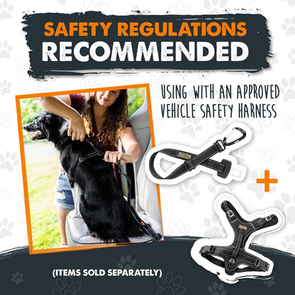 Dog Safety Seat Belt | Premium Pet Restraint Made with Durable Seatbelt Material and All-Metal Hardware, Adjustable Length, Exceeds Safety Standards for Secure Travel