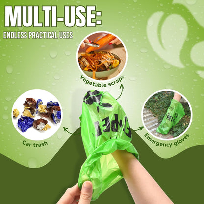 USDA Certified 41% Plant-Based Dog Waste Bags - Leak-Proof Unscented Refill Rolls (1080 Count, Green)